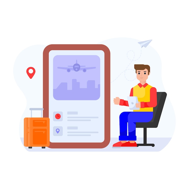 Vector a trendy flat illustration of trip booking