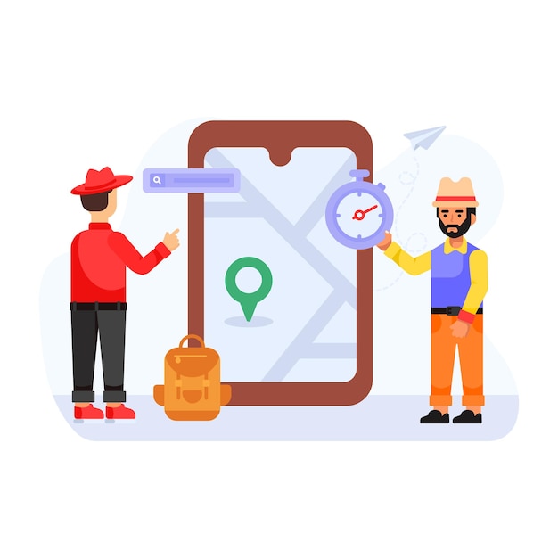 Vector a trendy flat illustration of trip booking