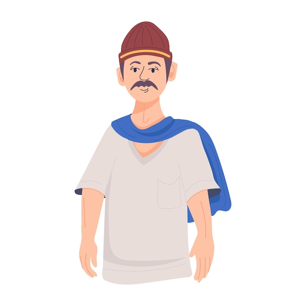 Vector trendy flat illustration of village man