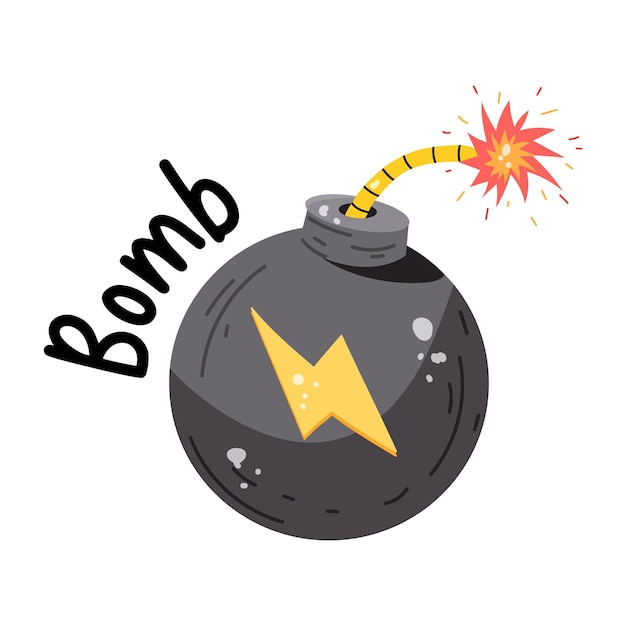 Trendy flat sticker icon of bomb