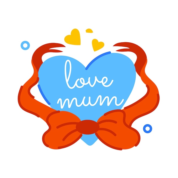 Trendy flat sticker of love mum