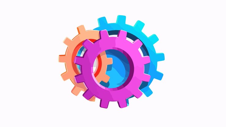 Vector trendy flat style gear icon isolated on white background