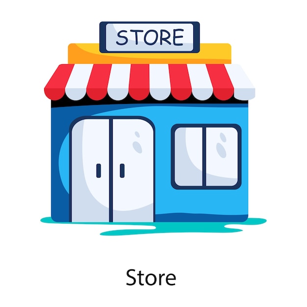 Trendy flat style icon of a store