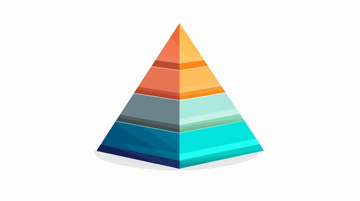 Vector trendy flat style pyramid chart icon vector