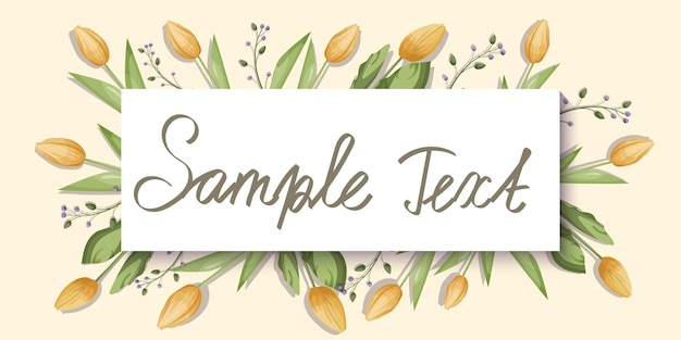 Trendy floral banner template postcard Suitable for web applications social networks Vector