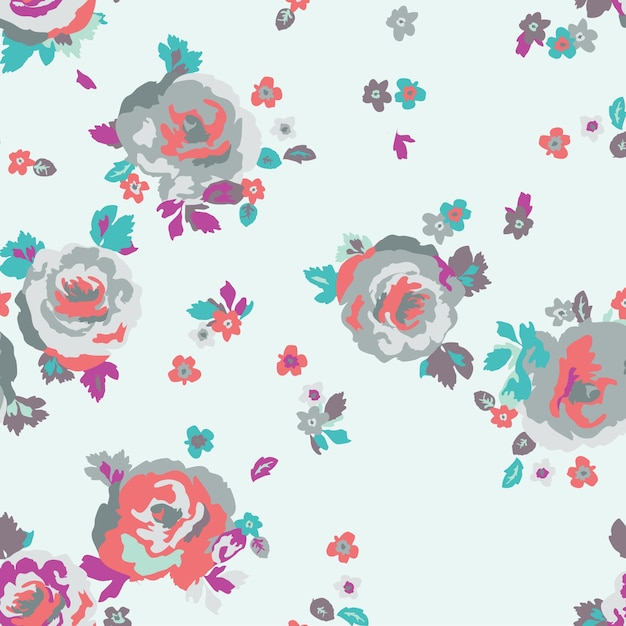 Trendy floral design, floral seamless pattern for fashion, wallpapers, print. liberty style.