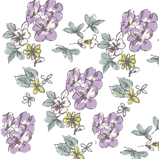 Vector trendy floral design, floral seamless pattern for fashion, wallpapers print. liberty style.