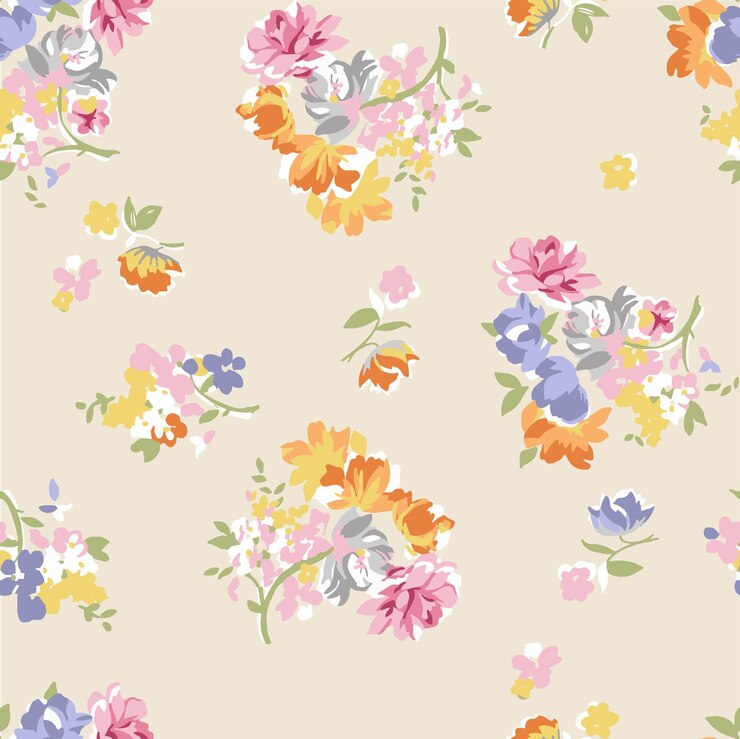Vector トレンディな花柄、ファッション用の花柄シームレス、壁紙印刷。リバティースタイル。