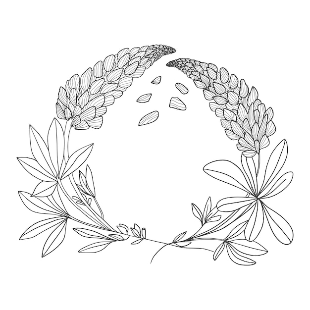 Модные цветы для логотипа или украшения Ручной обращается свадебное украшение линии