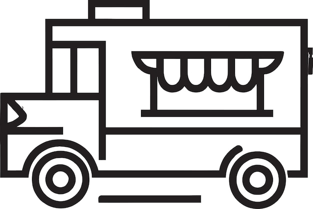 Trendy Food Truck met ambachtelijke aanbiedingen Iconische illustratie