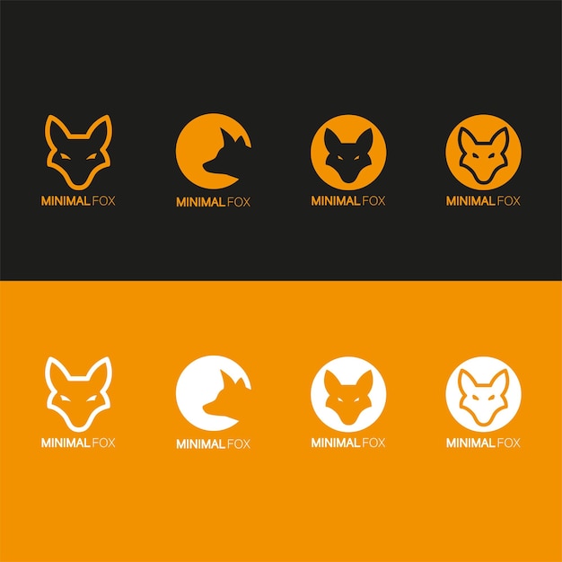 Trendy Fox minimal logos set