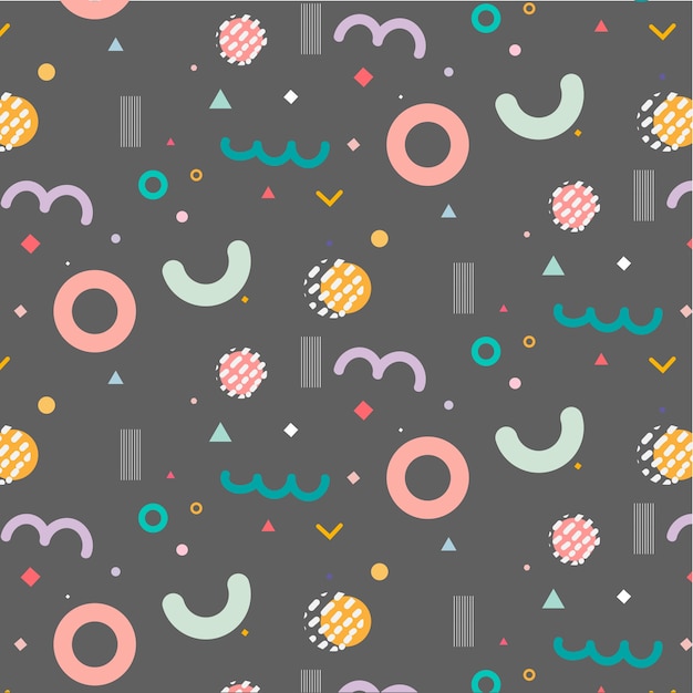 trendy geometric elements memphis pattern.