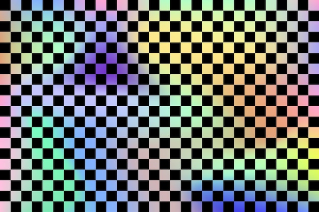 Trendy geruite achtergronden met heldere psychedelische regenboog