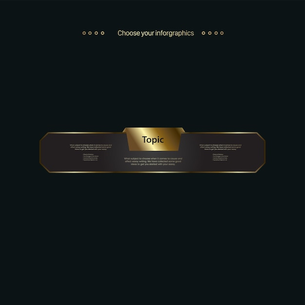 ゴールド要素オプションとプレミアム ゴールデンのトレンディなゴールデン多目的インフォ グラフィック ベクトル テンプレート