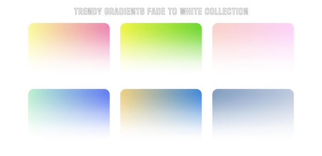 ベクトル トレンディなグラデーション フェード トゥ ホワイト バック グラウンド コレクション