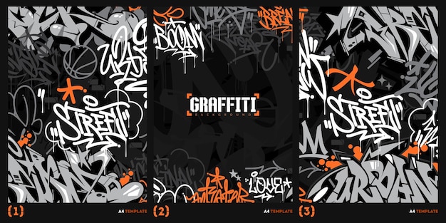 Trendy Grey Abstract Urban Style Hiphop Graffiti Street Art Vector Illustratie achtergrond sjabloon