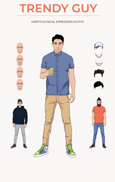 Vector trendy guy