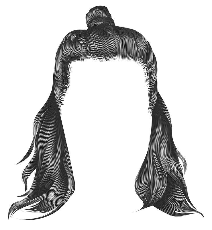 Вектор модные волосы серые цвета каре с хун красотой модаhalfbun