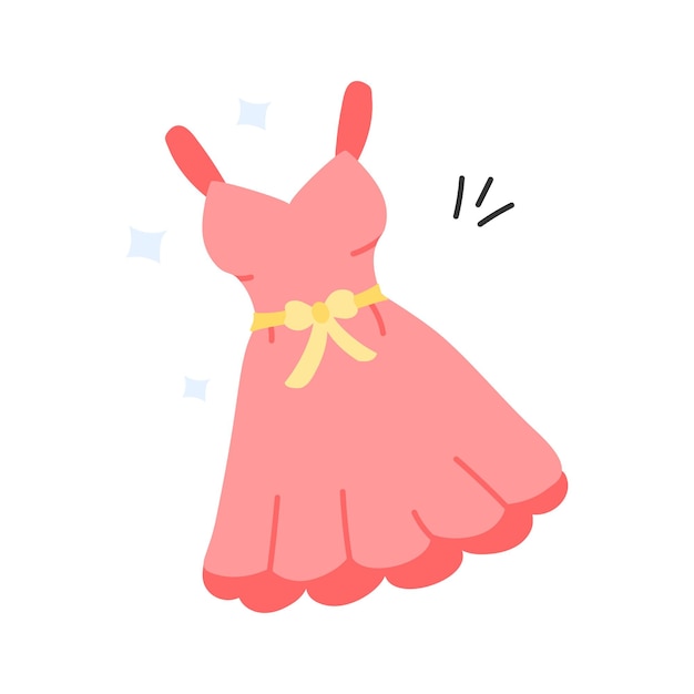 女性のファッション服のトレンディな手描きアイコン