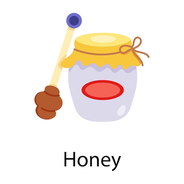 Trendy hand drawn icon of honey