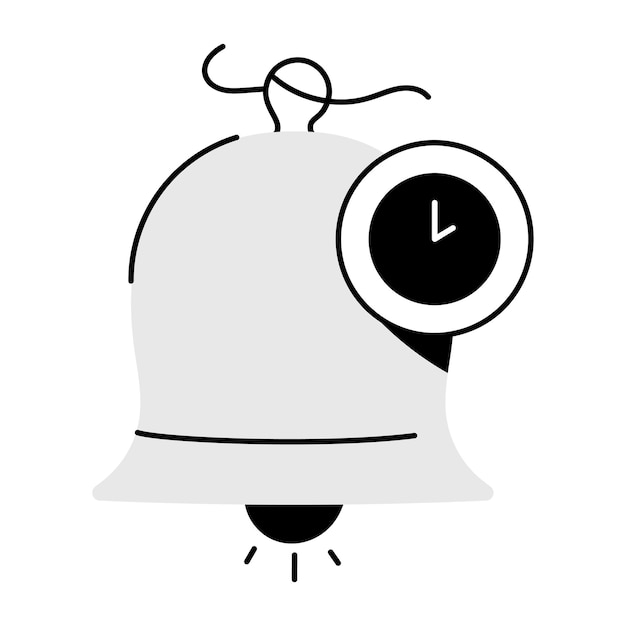 Trendy hand drawn icon of time reminder