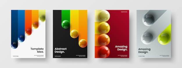 Trendy handbill A4 vector design template bundle