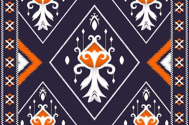 텍스처 패브릭 자수 의류 직조 포장에 적합한 트렌디한 Ikat 패턴 디자인