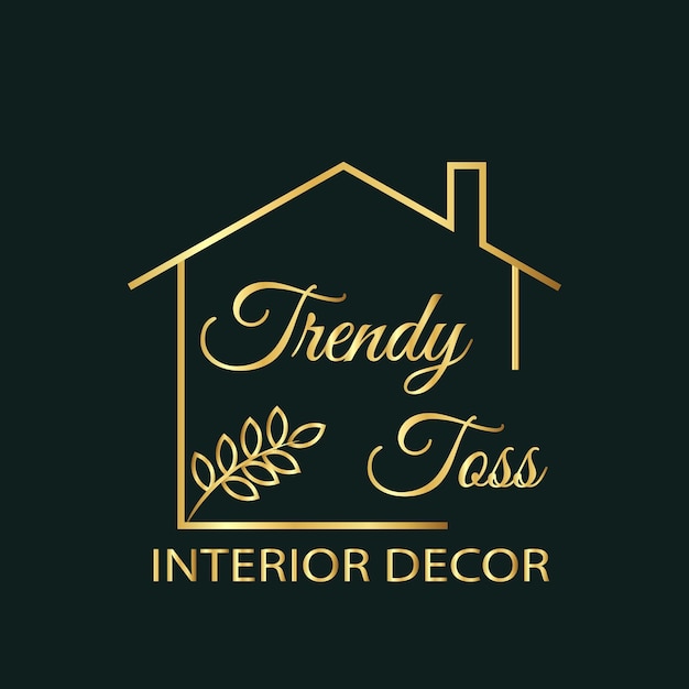 Trendy interior decor home interior decor logo vector illustration