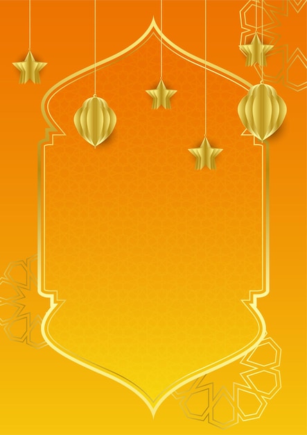 Trendy islamic poster background with mosque arabic pattern lantern moon and crescent Can be used for greeting card poster banner invitation brochure ramadan eid adha iftar invitation