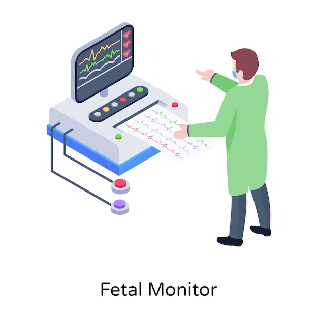 Trendy isometric design of electrocardiogram