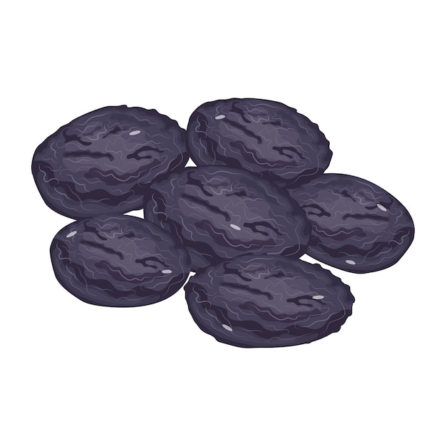 Vector trendy isometric icon of dried prunes healthy food