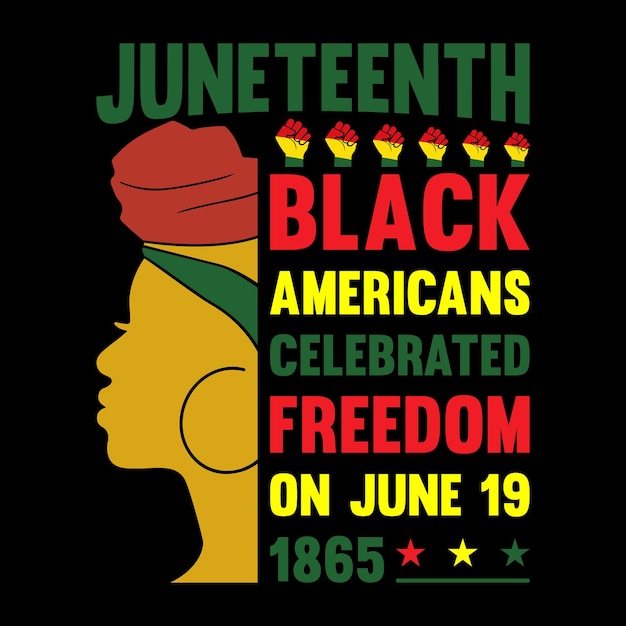 T-shirt di t-shirt di juneteenth di tendenza