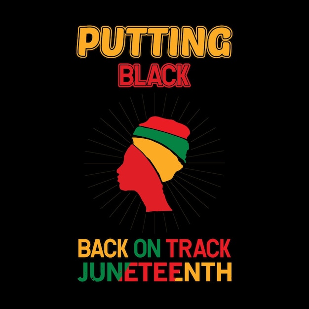 트렌디한 Juneteenth 타이포그래피 및 그래픽 티셔츠 디자인