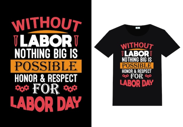 トレンディな労働者の日のタイポグラフィとグラフィックTシャツのデザイン