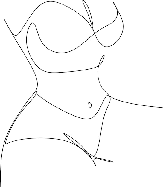 Vector trendy line art woman body