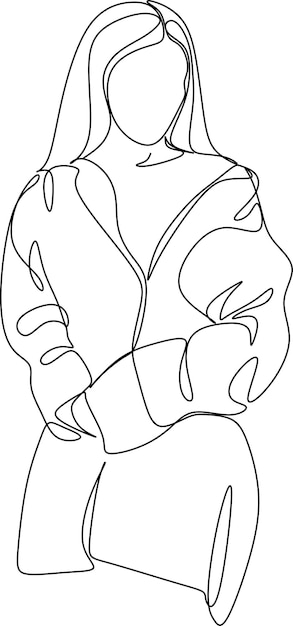 Trendy Line Art Woman Body