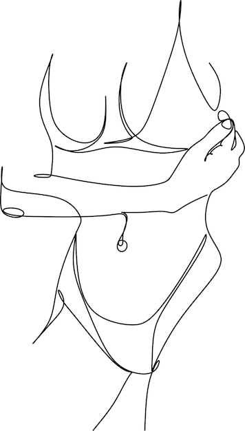 Trendy Line Art Woman Body