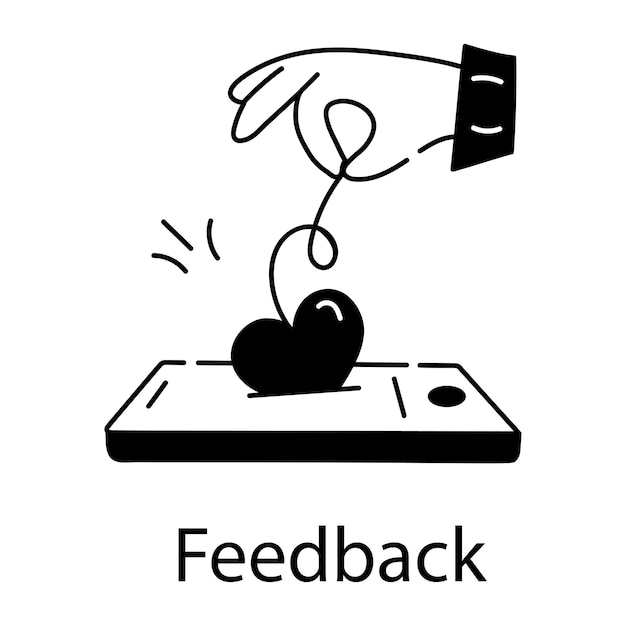 Trendy linear icon depicting mobile feedback