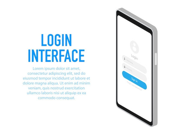 Trendy log in interface application with log in window.