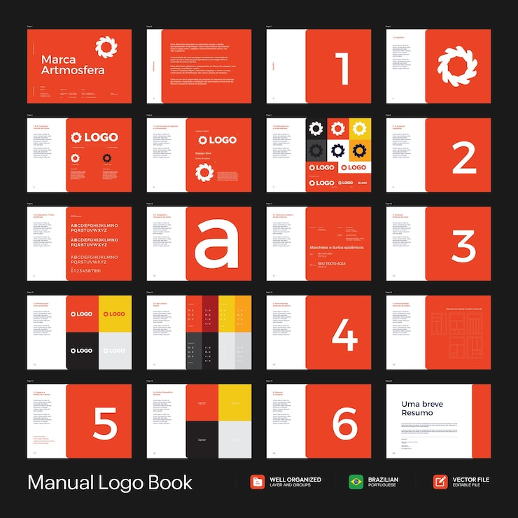 Vector trendy logo handbook downloadable templates