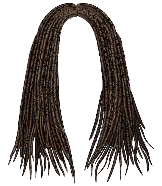 Vector trendy long  hair dreadlocks wig