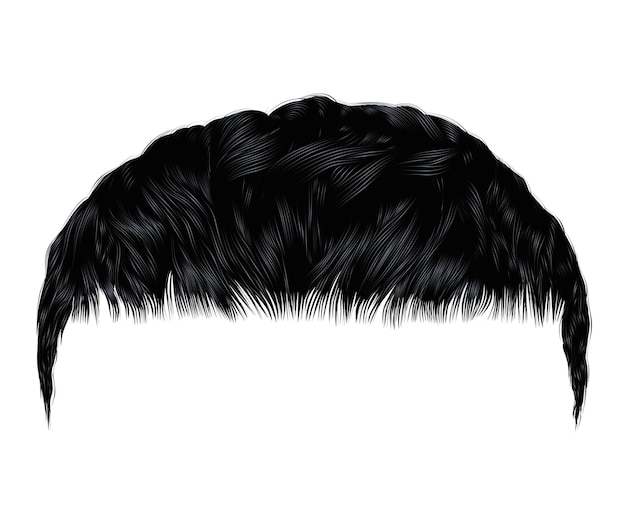 Вектор Модная мужская стрижка волос. брюнетка черная. стиль красоты. реалистичное 3д.