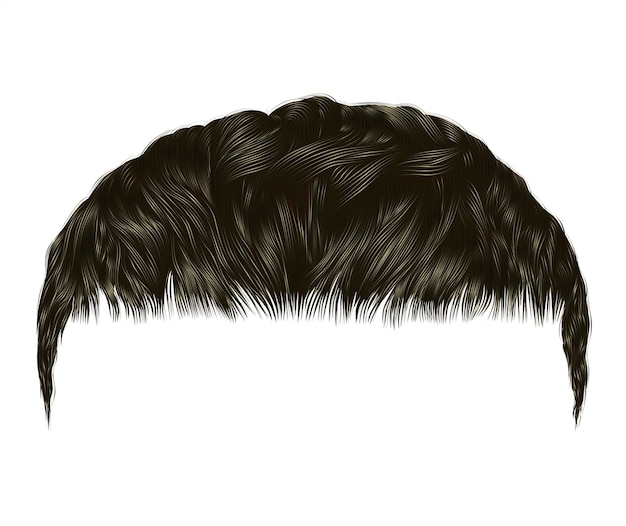 Вектор Модные мужские волосы подстрижены каштановым цветомстиль красотыреалистичный 3d
