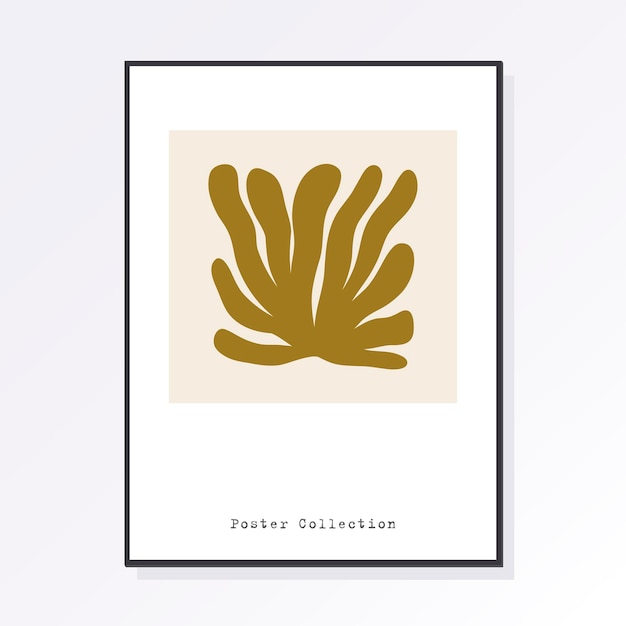 Trendy Matisse botanical wall art with floral patterns in pastel colors Boho decor Minimalist art Illustration Poster Postcard Collection for decoration Set of abstract fashion creativity