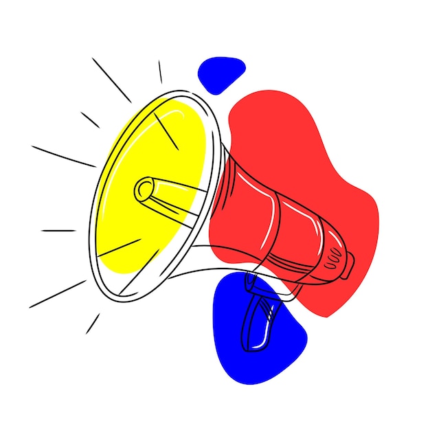 Trendy megaphone icon great design for any purposeAbstract vector linear illustration Loudspeaker