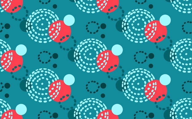 Vector trendy minimalistic vector pattern with hand drawn dots and circles