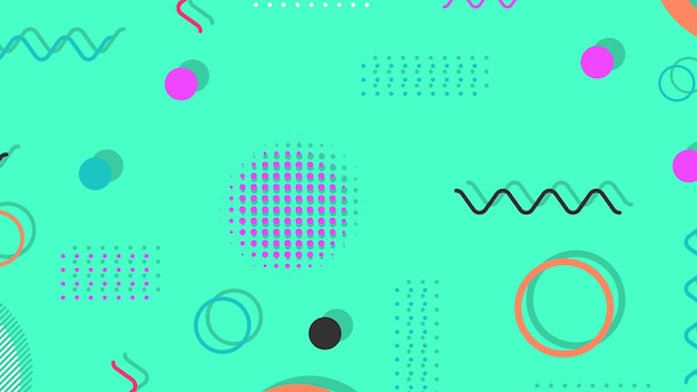 Vector trendy modern abstract background with memphis elements