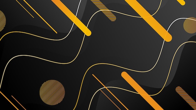 Trendy modern gradient abstract background black and yellow colors