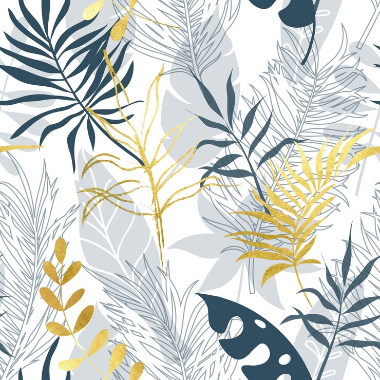 Vector trendy naadloos patroon met tropische bladeren moderne abstracte ontwerp voor papier behang deksel