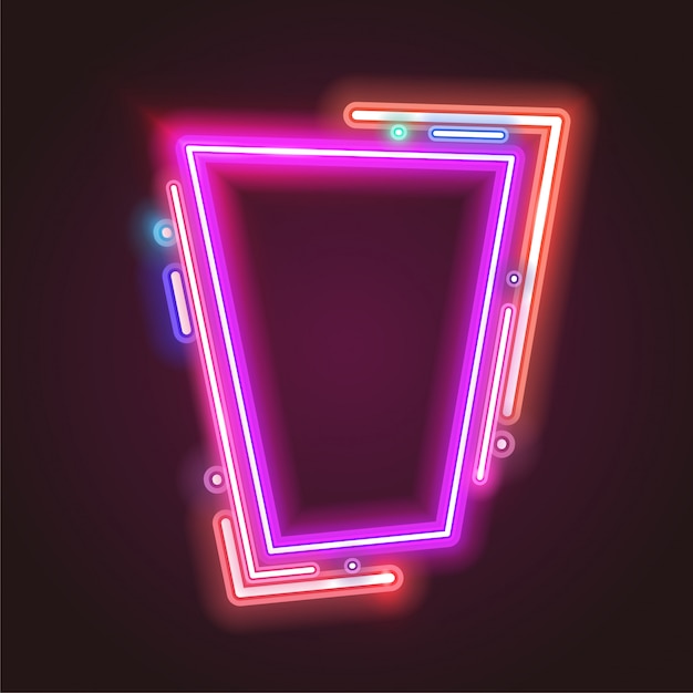 Trendy neon banner design. 